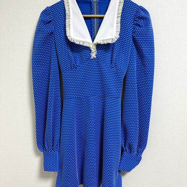 레이스카라 도트 원피스