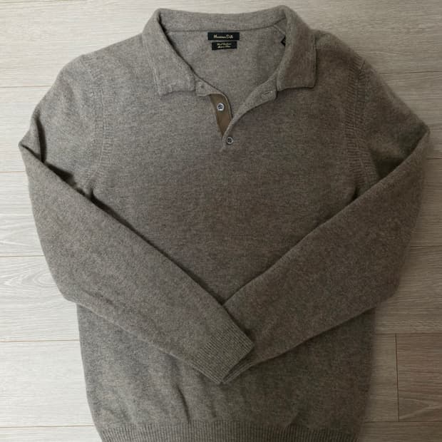 마시모두띠 카라 니트 Grey L