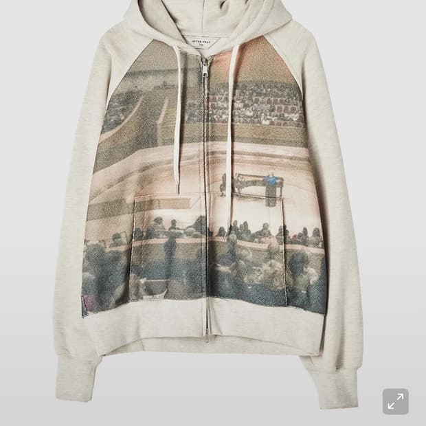 애프터프레이 프린팅 후드 집업 M