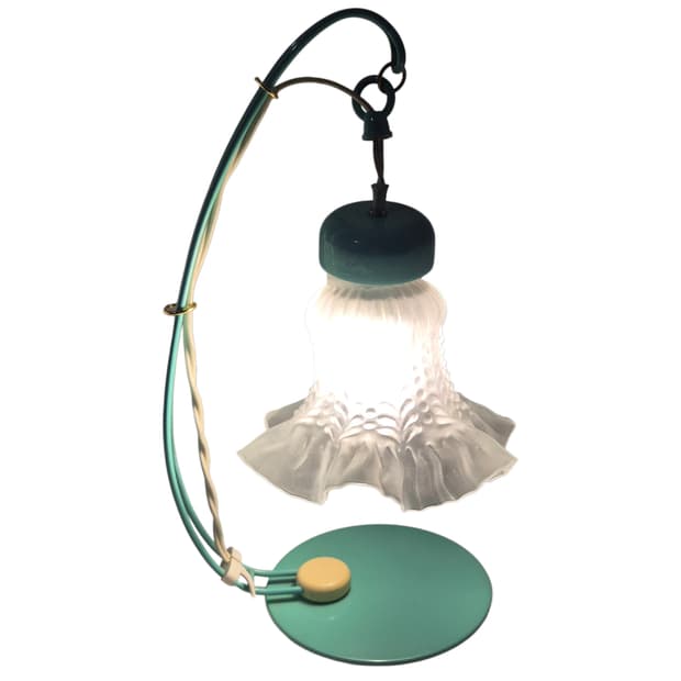 70s 히카리 프릴 불투명 쉐이드 민트 호롱 램프