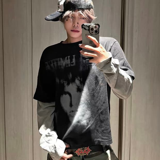 레이어드 그래픽 롱슬리브