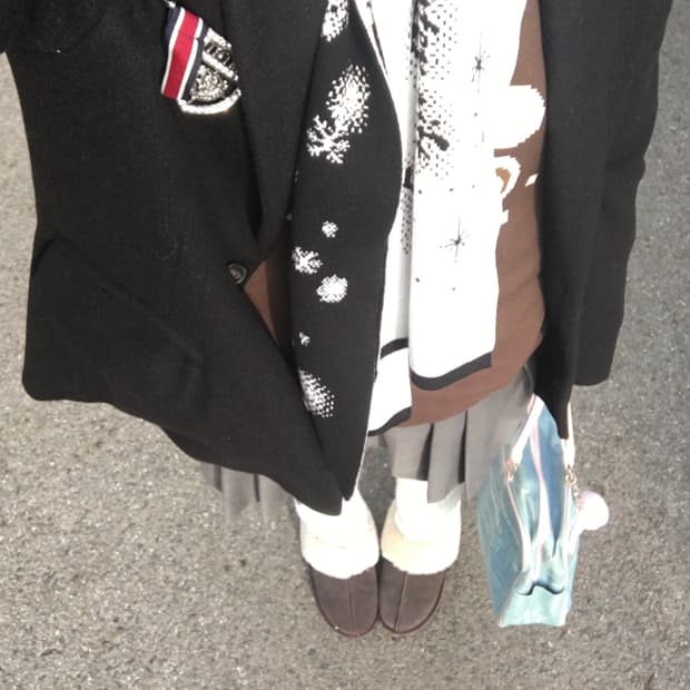 일본빈티지 교복 정장 블레이저 하프코트 자켓 위시코어 러블리