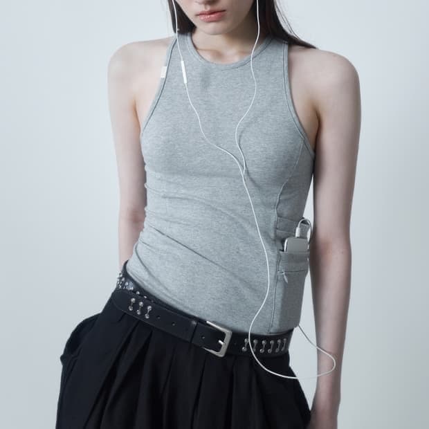 세릭 cerric side zipper pocket sleeveless 