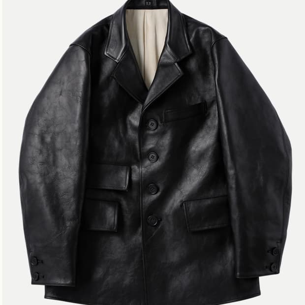 타이가타카하시 lot803 삭 레더 코트