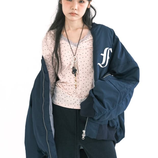 [F.E.E.S] patch bomber padded jacket 