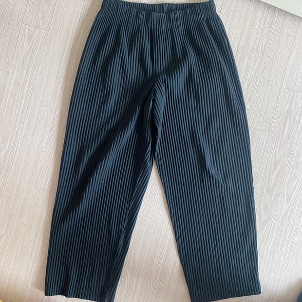 옴므플리세 베이직 블랙 색상 바지