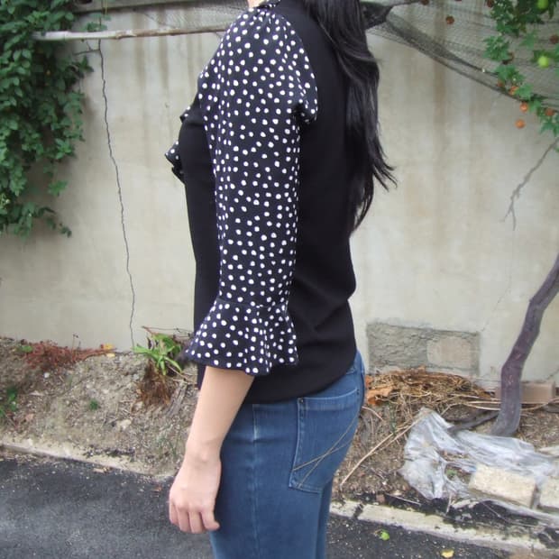 Vintage Black Dot Blouse