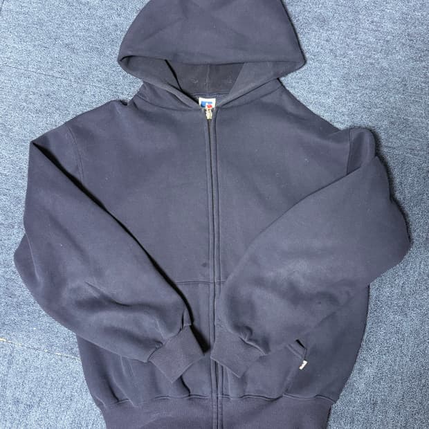 90s 러셀 애슬래틱 네이비 후드집업