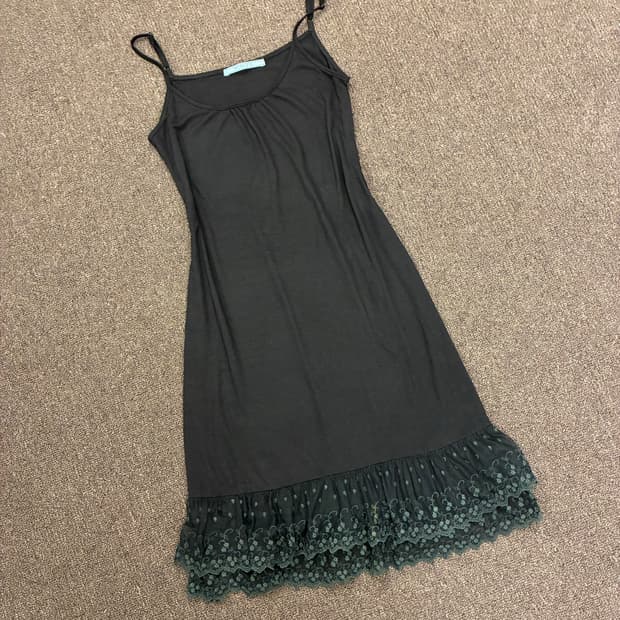 M)Japanese vintage 여성 레이스 디테일 나시 원피스