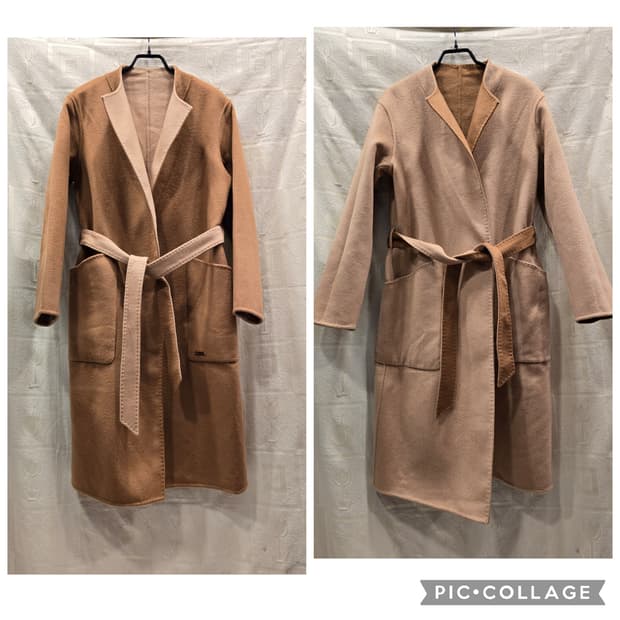 거의새거) 고비 캐시미어 100% 핸드메이드 리버시블 코트 42/XS(4