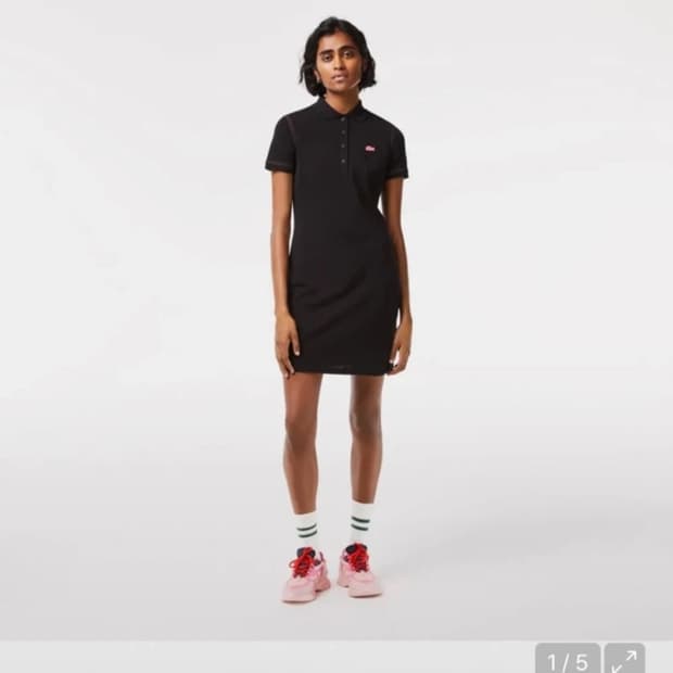 라코스테 컬러크록 반소매 폴로 원피스 34