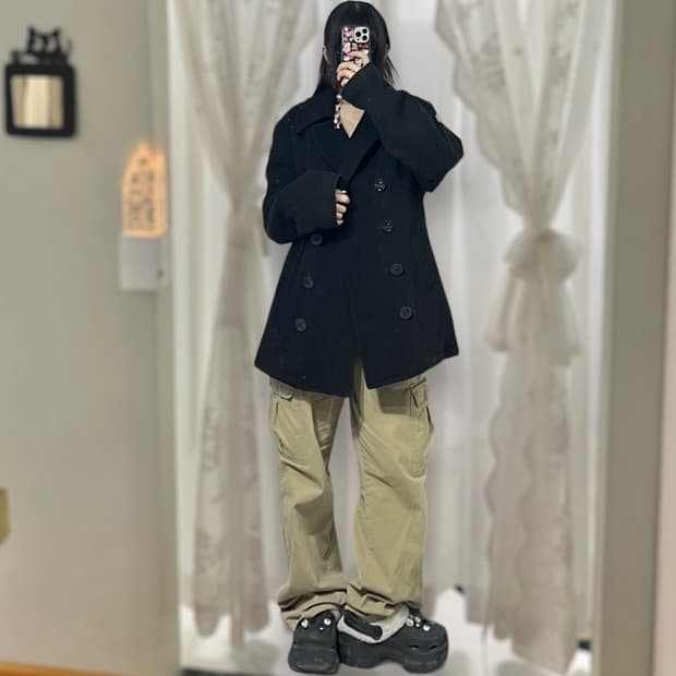 알파인더스트리 더블 울 피코트