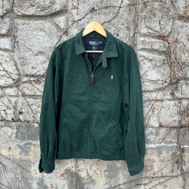 폴로 랄프로렌 빈티지 체크안감 바라쿠타 스윙톱 자켓 그린 L