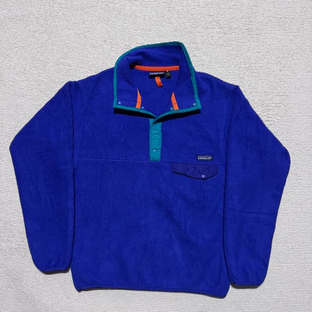 90s USA 파타고니아 신칠라 스냅티 블루퍼플 S