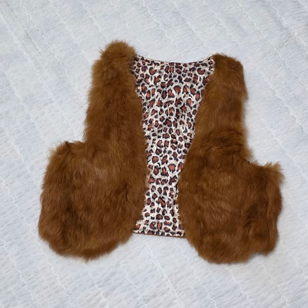 보헤미안 브라운 퍼 베스트