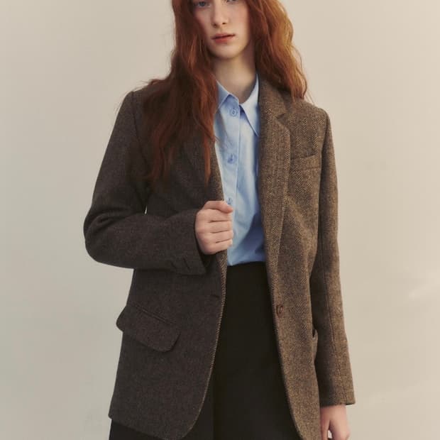 앤유 헤링본 울 자켓 (andyou)