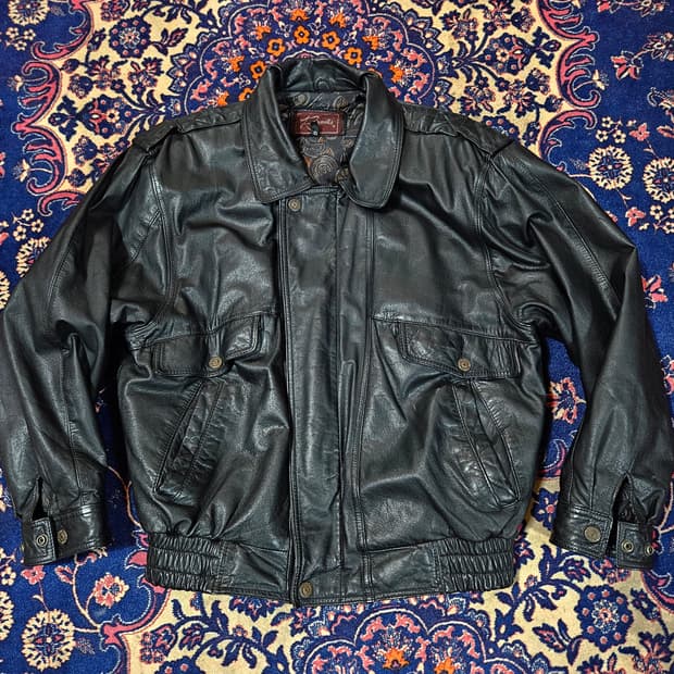 로가디스(Rogadis) Vintage 파워 숄더 레더 가죽 자켓 M 