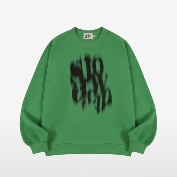 슬로우애시드 블러리 로고 맨투맨 S