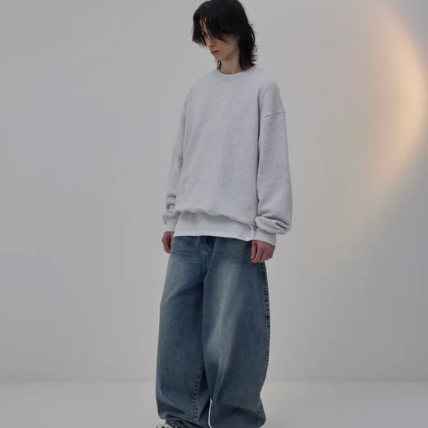 스탠다드에러 87-STAN047 벌룬핏 워싱 와이드 데님팬츠 빈티지 블루