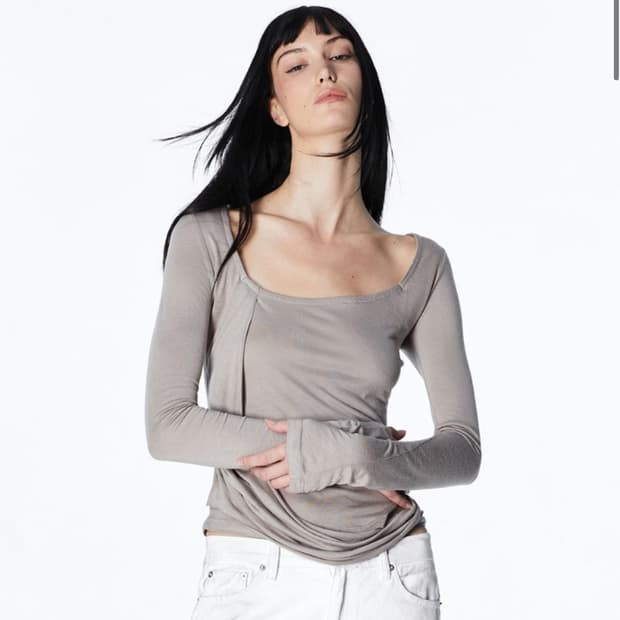 2000Archives KAIA DRAPED TOP (MOCHA) 