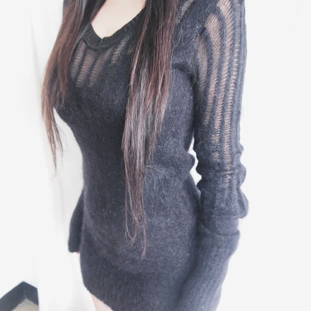 알렉산더 맥퀸 초기 그라데이션 시스루 니트 원피스