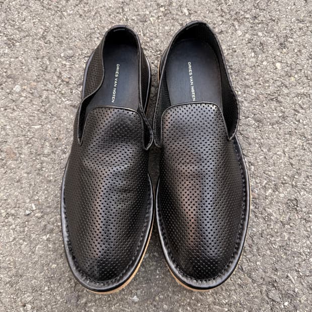 Perforated Leather Slip-on Sneakers