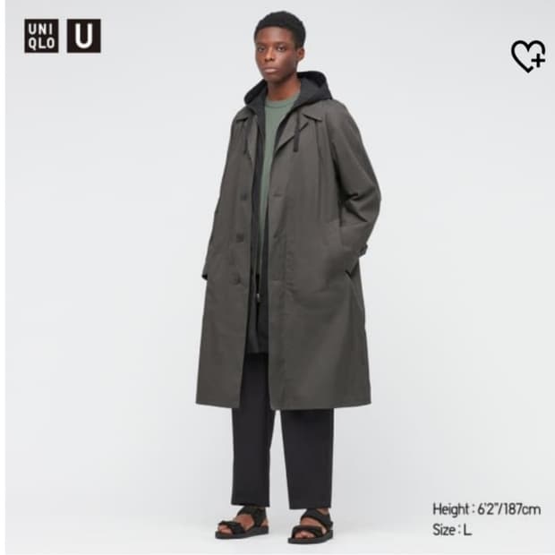 유니클로U/싱글브레스트 트렌치코트/M