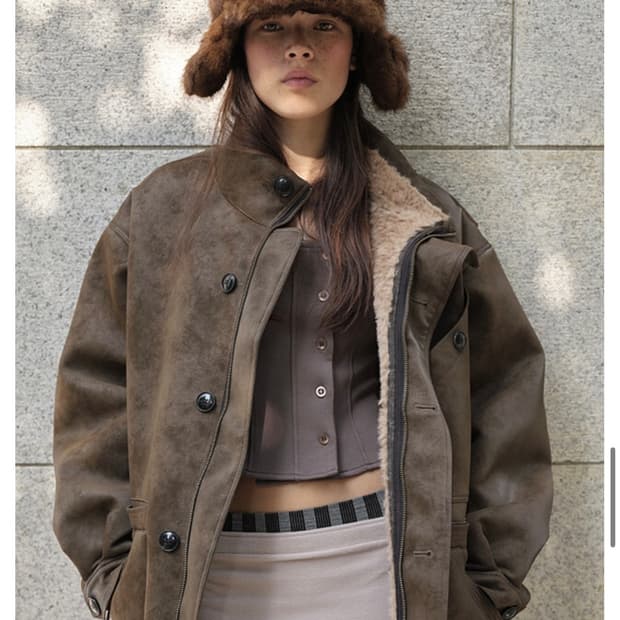 Moringa earth 하이넥 자켓 브라운