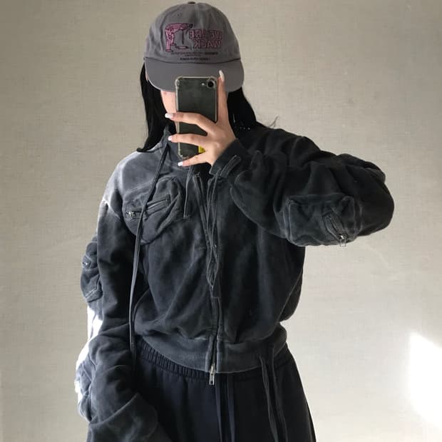 빈티지 드레이프 멀티포켓 집업