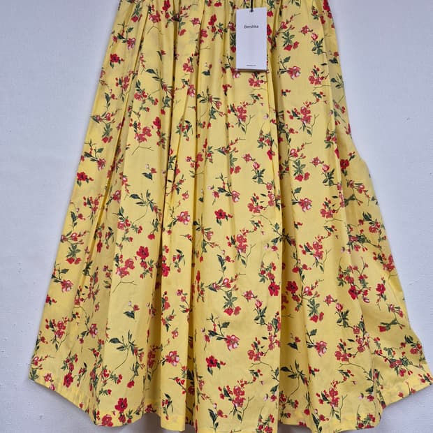 택 노랑 플라워 스커트