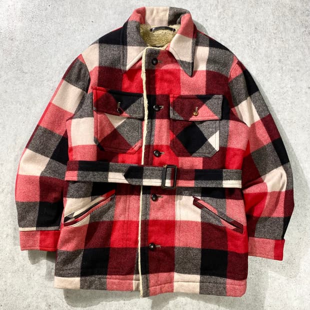 [M] Mcgregor 맥그리거 빈티지 시어링 울 체크 자켓
