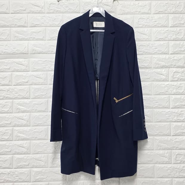 한섬 타임 time 네이비 오픈 자켓 L