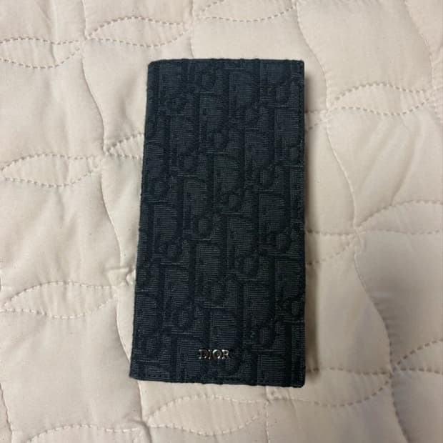 디올 버티컬 장지갑 블랙 디올 오블리크 자카드