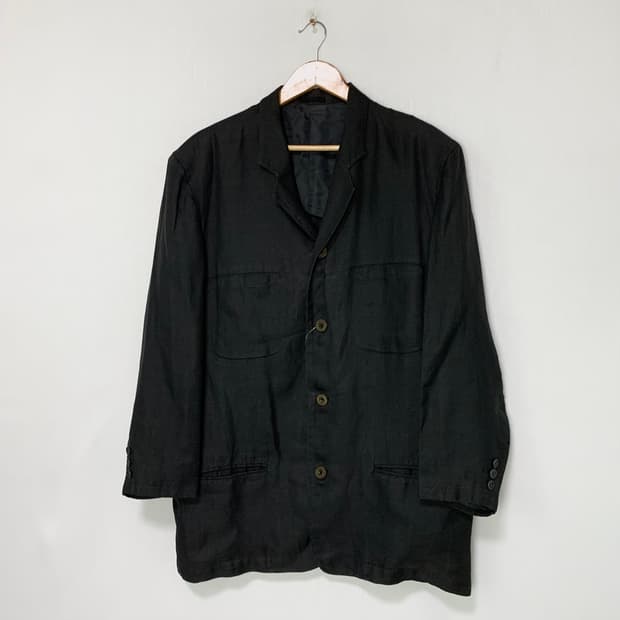 요지야마모토 포맨 Y’S 린넨 싱글 자켓 블랙 M 빈티지 블레이저