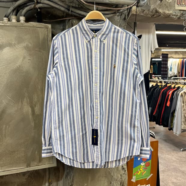 폴로 랄프로렌 스트라이프 셔츠 블루 M #csz2245