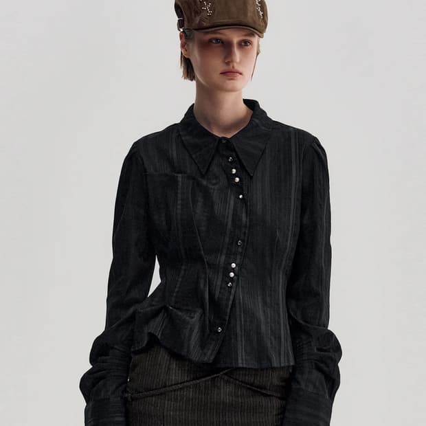 킴지수 셔츠 Long Sleeve Button Up Shirt Ssize