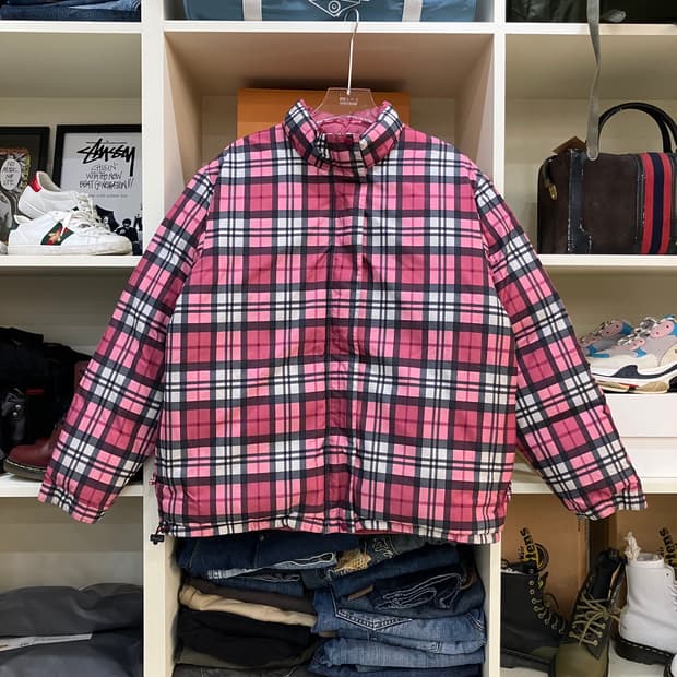 로로빈 체크/베이직 리버시블 패딩