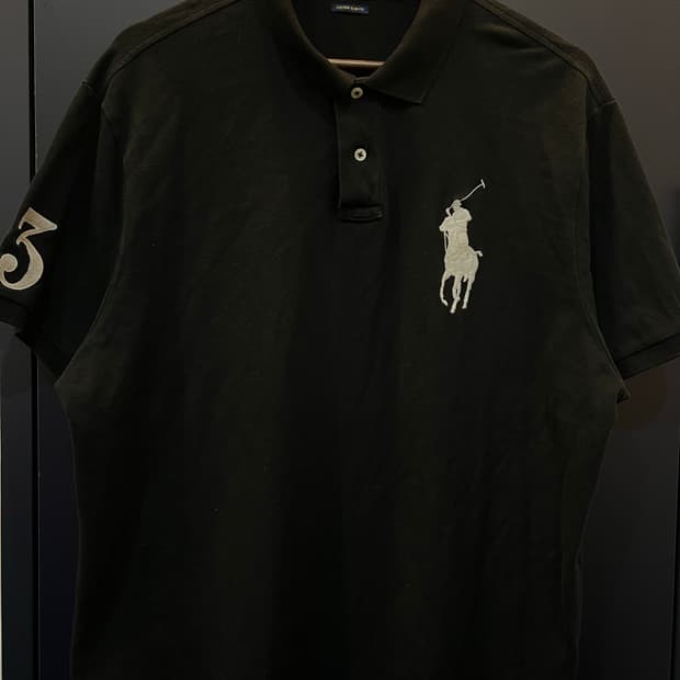 폴로 랄프로렌 화이트 빅포니 커스텀슬림핏 반팔 카라티