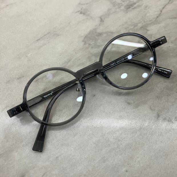 B61 HL 유광 그레이 라운드 뿔테 안경7671