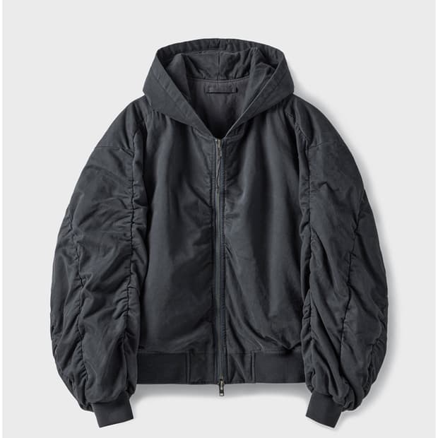 브랜디드 셔링후드봄버 빈티지차콜 M사이즈