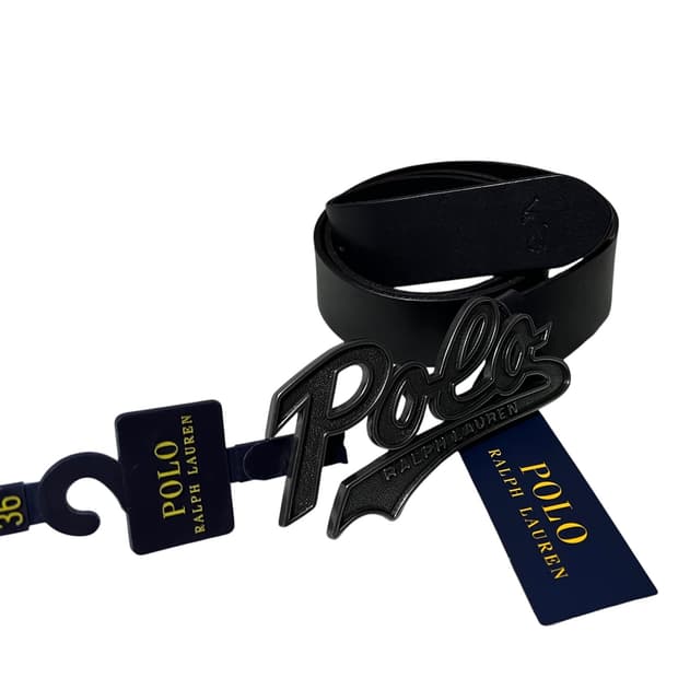 (새상품) 폴로 랄프로렌 블랙 빅로고 웨스턴 벨트 36사이즈