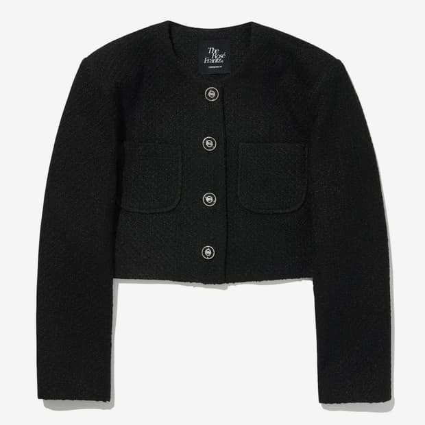 로제프란츠 트위드 크롭 자켓 블랙