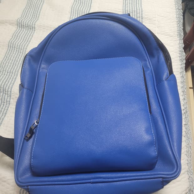 자라 zara 에코 레더 블루 백팩