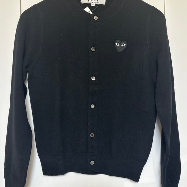 꼼데가르송 플레이 블랙와팬 울가디건 정품