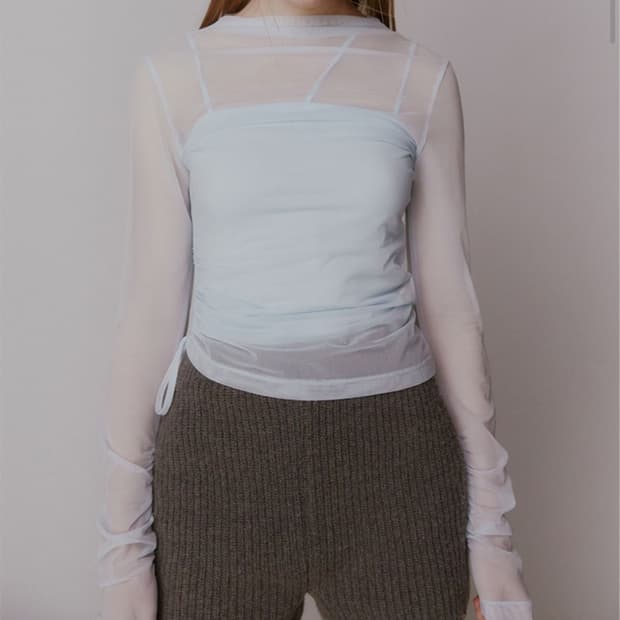 Raive 레이브 Side Shirring Layered Blouse
