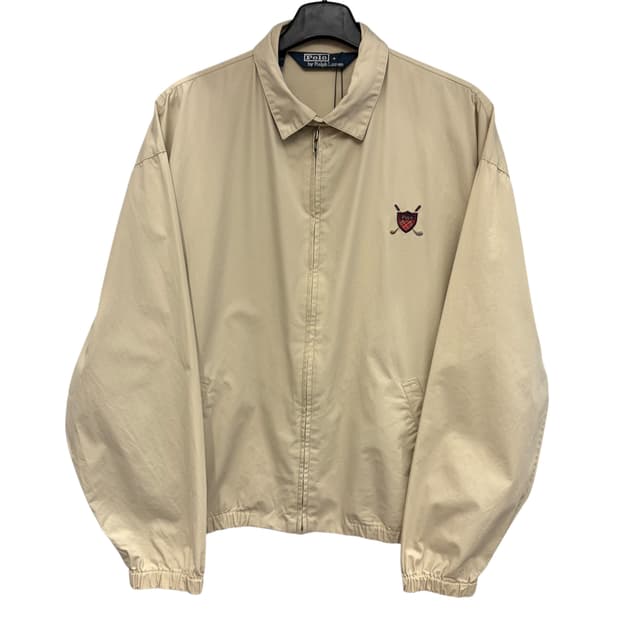 90s 폴로 랄프로렌 골프 클럽 로고 베이지 스윙탑 L