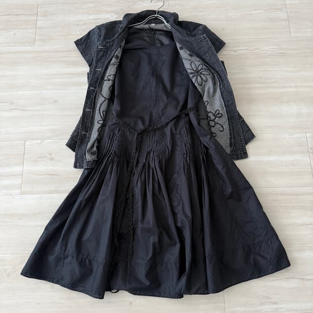 Black Pleated Midi Dress