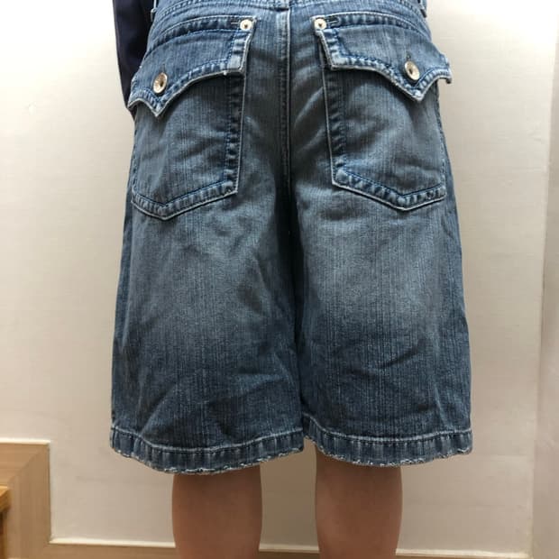빈티지 데님 빅 포켓 버뮤다 팬츠