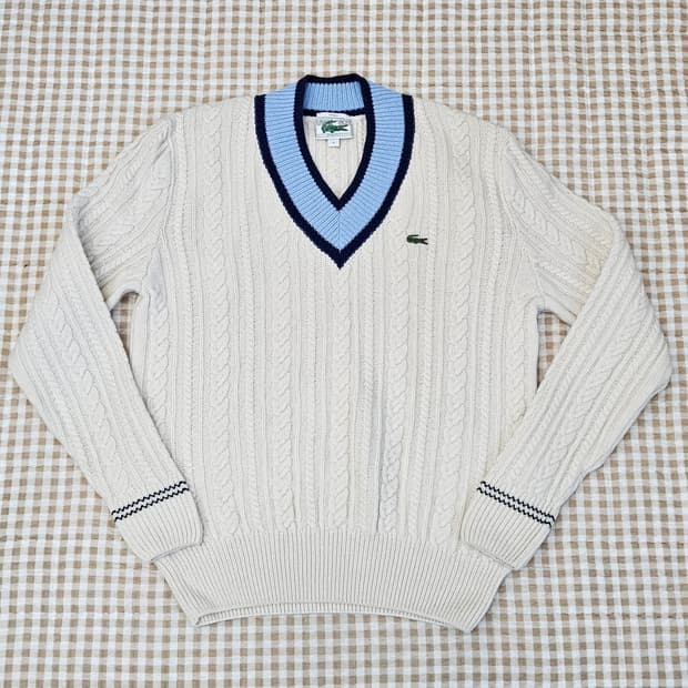 라코스테 브이넥 케이블 니트 스웨터 남자100~105