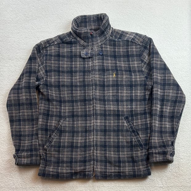 폴로 체크후리스 자켓